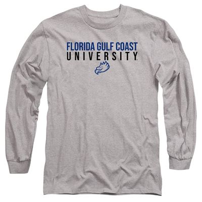 Florida Gulf Coast University Official Stacked Unisex Adult Long-Sleeve T Shirt,Athletic Heather, 2X-Large