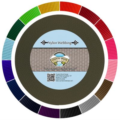 Country Brook Design - 1 1/2 Inch Heavy Duty 100% Real Nylon Webbing - 20+ Vibrant Colors (Ranger Green, 20 Yards)
