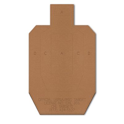 100 Official USPSA Cardboard Targets, Competition Torso, Full Size USPSA Cardboard Targets, Silhouette Shooting Target, Rifles, Handguns, & Shotguns, (100 Target Pack, USPSA)