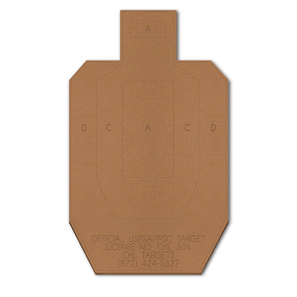 100 Official USPSA Cardboard Targets, Competition Torso, Full Size USPSA Cardboard Targets, Silhouette Shooting Target, Rifles, Handguns, & Shotguns, (100 Target Pack, USPSA)