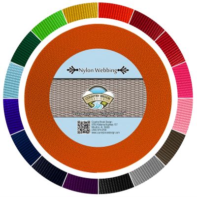 Country Brook Design - 1 1/2 Inch Heavy Duty 100% Real Nylon Webbing - 20+ Vibrant Colors (Orange, 10 Yards)