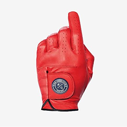 ASHER Men's Premium Golf Glove Red Burst Small (goes on Left Hand)