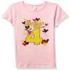 Disney Characters Mickey Birthday 4 Girl's Solid Crew Tee, Light Pink, X-Small view 1