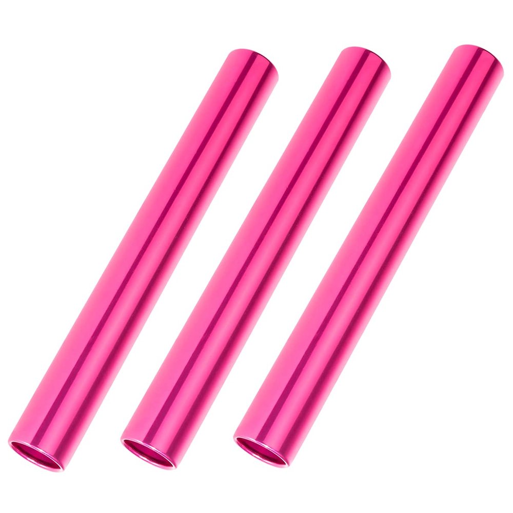 Flylin Relay Baton, 3 Pcs Athletics Aluminum Batons Track Field Relay Batons Running Baton for Race Running Outdoor Sports Practice Athlete (Pink)