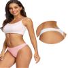 voenxe Seamless Women Underwear Thongs,No Show Ladies Thong,Invisible No Line Breathable Comfortable Panties Undies,Womens No Seam Soft Wide Gusset Tanga,Legging Underpants for Woman 5-Pack view 3