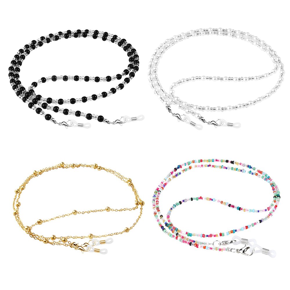 ONESING 4 Pcs Eyeglass Chains for Women Eyeglasses String Holder Glasses Strap Eyewear Beaded Chain Glasses Cord Lanyard Gift