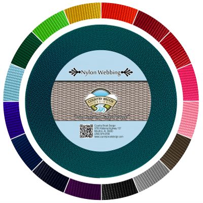 Country Brook Design - 1 1/2 Inch Heavy Duty 100% Real Nylon Webbing - 20+ Vibrant Colors (Teal, 5 Yards)