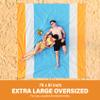 Famstar Beach Blanket Oversized Extra Large78 X 81",Waterproof Sandproof Beach Blanket 1-7 Adults Lightweight Durable for Travel Camping Hiking Picnic (78" X 81", Orange&Blue) view 2