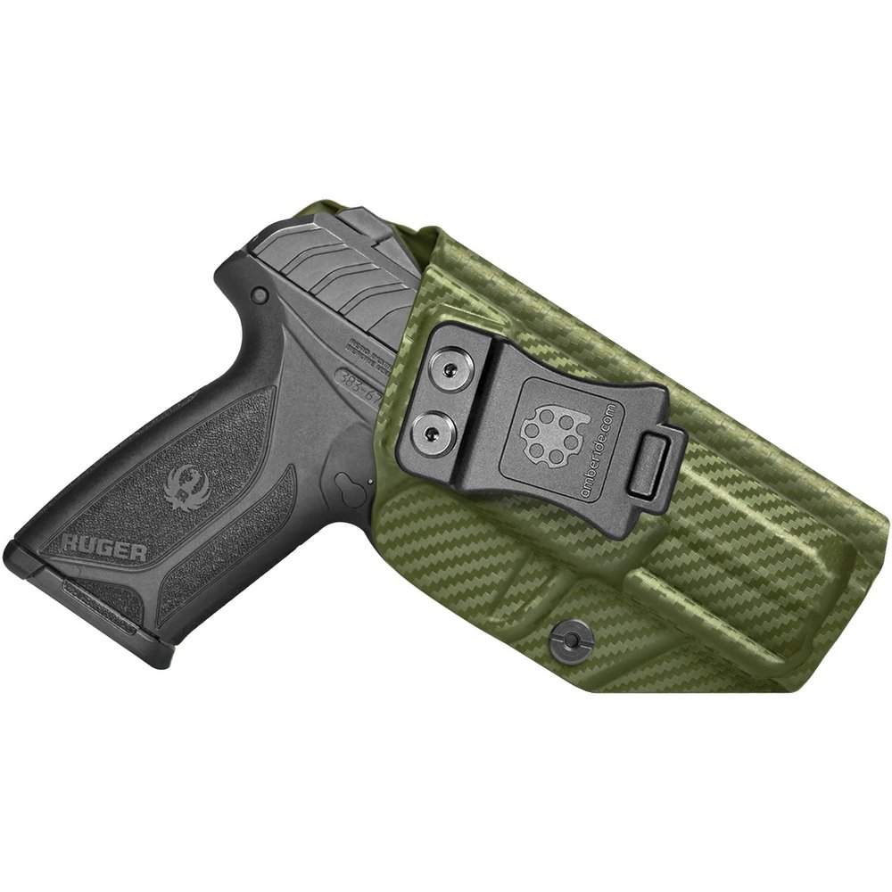 Amberide Ruger Security9 IWB Holster,Kydex-Boltaron Inside Waistband Fit Ruger Security 9mm,Secure Retention,Quick Draw,030 Adjustable Cant