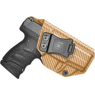 Amberide Walther PPS M2 IWB Holster,Kydex-Boltaron Inside Waistband Fit Walther PPS M2 9mm/.40,Secure Retention,Quick Draw,030Adjustable Cant