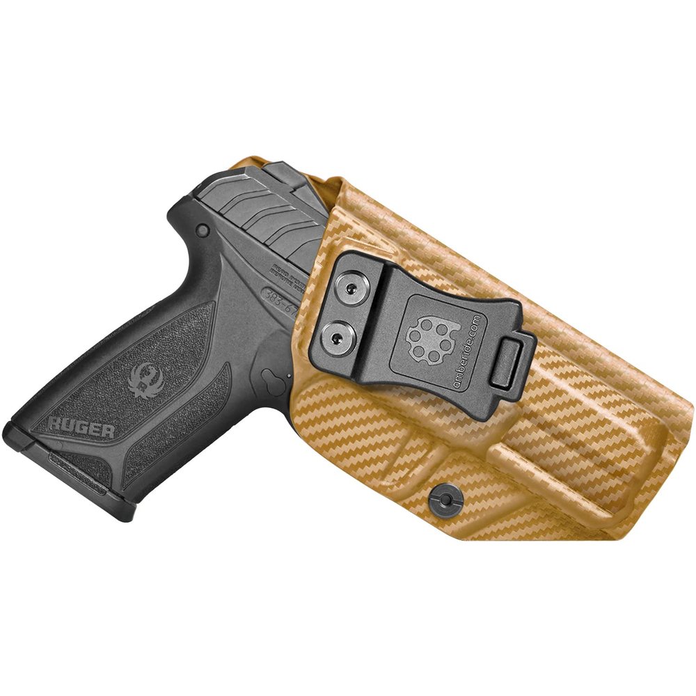 Amberide Ruger Security9 IWB Holster,Kydex-Boltaron Inside Waistband Fit Ruger Security 9mm,Secure Retention,Quick Draw,030 Adjustable Cant
