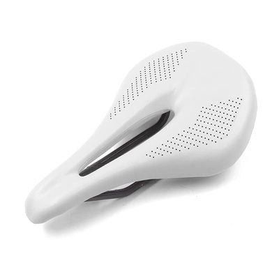 WALGUN Lightweight Carbon Fiber Bike Seat for Men Women Comfortable Leather Cover MTB Mountain Road Bike Carbon Rail Bicycle Saddle Cushion - 143mm/155mm (White, 143mm)