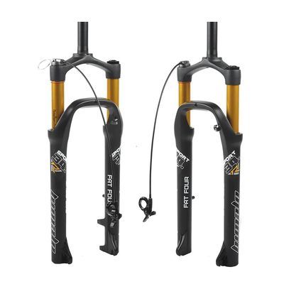 Bike Fat Fork 26Inch Air Fork 1-1/8" Steering Tube with Handle bar Control Lockout Spread 135MM Travel 120MM Magnesium & Aluminum Alloy Available for Beach Bike, E-Bike
