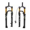 Bike Fat Fork 26Inch Air Fork 1-1/8" Steering Tube with Handle bar Control Lockout Spread 135MM Travel 120MM Magnesium & Aluminum Alloy Available for Beach Bike, E-Bike view 1
