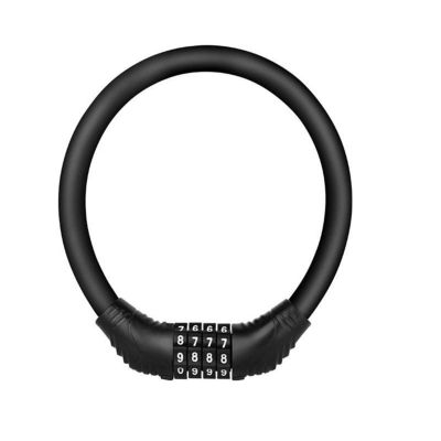 Bicycle Accessories Mountain Bike Portable Anti-Theft Lock Password Lock Fixed Bicycle Strong Security Ring Lock Bike Parts (Color : Black)