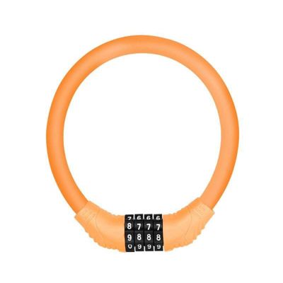 Bicycle Accessories Mountain Bike Portable Anti-Theft Lock Password Lock Fixed Bicycle Strong Security Ring Lock Bike Parts (Color : Orange)