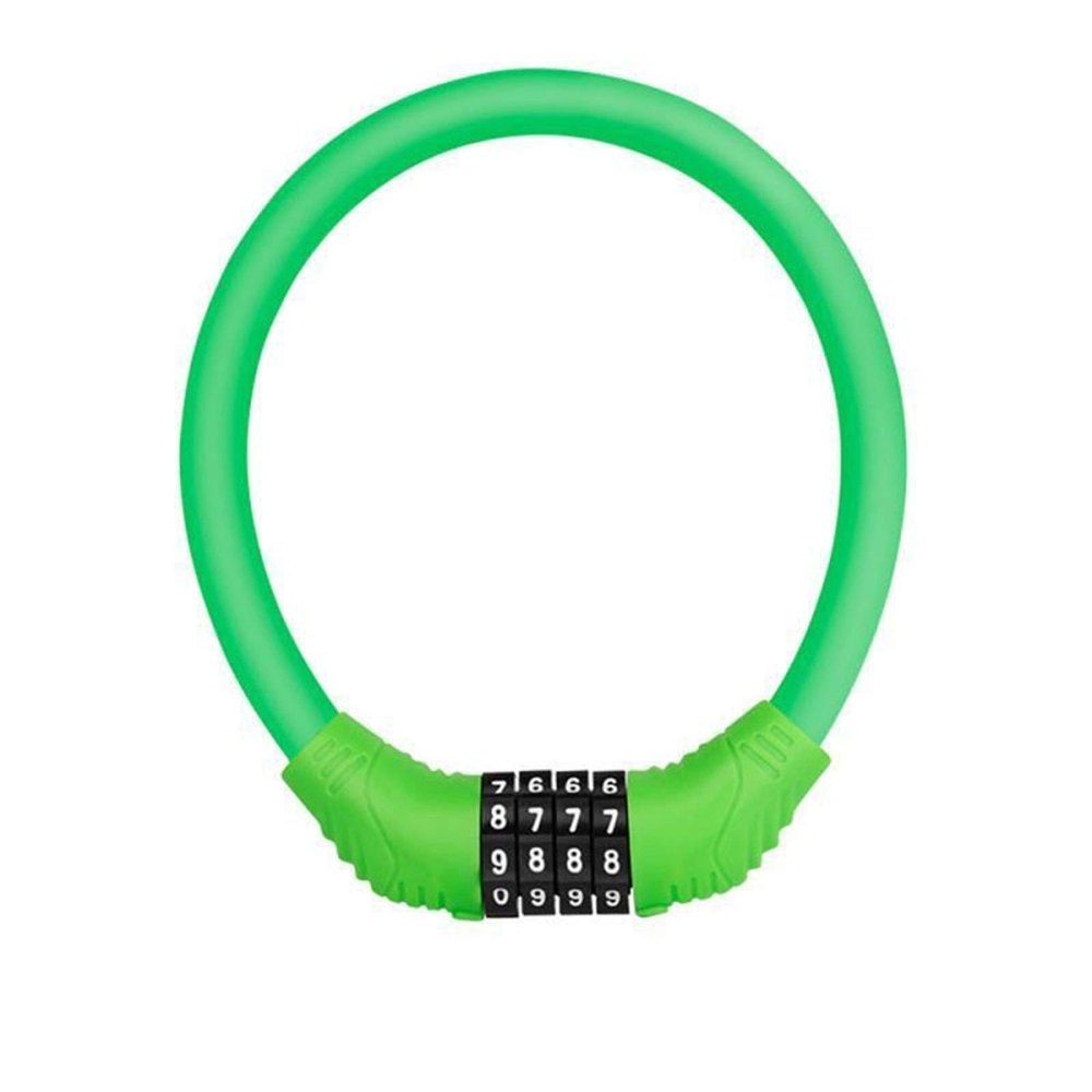 Bicycle Accessories Mountain Bike Portable Anti-Theft Lock Password Lock Fixed Bicycle Strong Security Ring Lock Bike Parts (Color : Green)