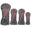 Golf Builder 4pcs/Set Spider Embroidery Black Golf Club Driver Fairway Wood Hybrid Head Covers 1 3 5 UT Covers view 1