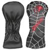 Golf Builder 4pcs/Set Spider Embroidery Black Golf Club Driver Fairway Wood Hybrid Head Covers 1 3 5 UT Covers view 2