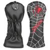 Golf Builder 4pcs/Set Spider Embroidery Black Golf Club Driver Fairway Wood Hybrid Head Covers 1 3 5 UT Covers view 4