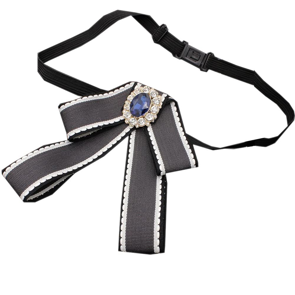 FASELE Bow Tie Brooch for Women Men Ribbon Pre-Tied Bowknot Adjustable Brooch Pins for Work Shirt Wedding Party Suit Bowtie