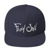 Fish On Hook Logo Fishing Embroidered Snapback Hat Cap Navy view 1