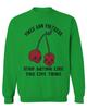 0398. Cool Motivational Quotes Graphic Skull Death Tattoo Art Cherry Good Society Men's Crewneck Sweatshirt (Irish Green Medium) view 1