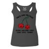 0398. Cool Motivational Quotes Graphic Skull Death Tattoo Art Cherry Good Society Women's Tank Top Racerback (Characol Small) view 1