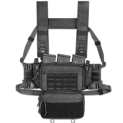 ACE TAC S.O.P. Tactical Chest Rig with 5.56/7.62 Magazine Pouch Holder, Pistol Pouch, Molle Dangler