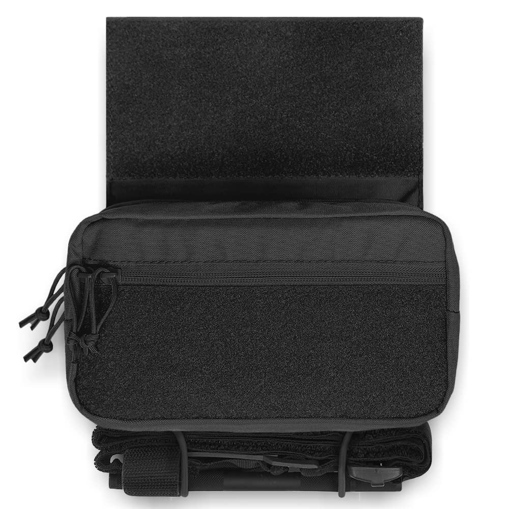 ACETAC Tactical Drop Dangler Pouch Sack Fanny Sub Abdominal Carrying Pouch for Chest Rig and Tactical Vest Mk3 (Black)
