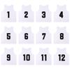 RE-HUO 12 Pack Numbered1-12 Scrimmage Vests/Sport Pinnies/Training Bibs For Basketball,Soccer, Volleyball and Baseball(white1-12,L) view 1