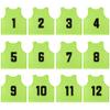 RE-HUO 12 Pack Numbered1-12 Scrimmage Vests/Sport Pinnies/Training Bibs For Basketball,Soccer, Volleyball and Baseball(neon green1-12,L) view 1