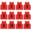 RE-HUO 12 Pack Numbered1-12 Scrimmage Vests/Sport Pinnies/Training Bibs For Basketball,Soccer, Volleyball and Baseball(red1-12,XL) view 1