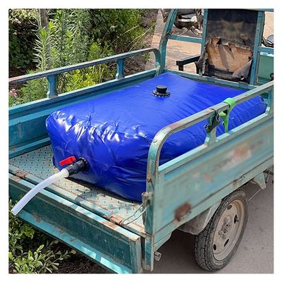 XJJUN Water Carrier Container, Folding Water Bag Car Water Carrier Container High Capacity with A Faucet, for Gardening Fire Fighting (Color : Blue, Size : 350L/1X0.7X0.5M)