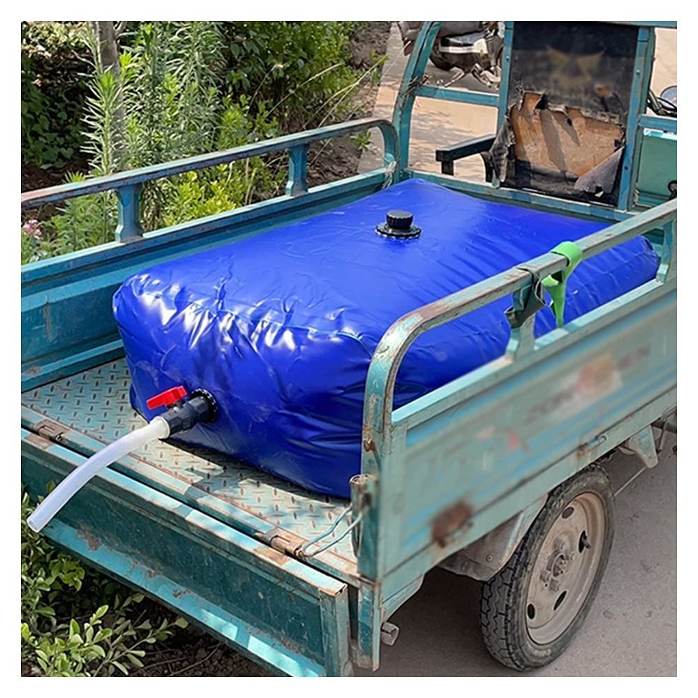 XJJUN Water Carrier Container, Folding Water Bag Car Water Carrier Container High Capacity with A Faucet, for Gardening Fire Fighting (Color : Blue, Size : 350L/1X0.7X0.5M)