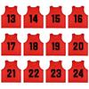 RE-HUO Set of 12 Numbered (13-24) Soccer Vests/Sport Pinnies/Training Bibs with Free Carry Bag(Red13-24,XL) view 1