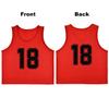 RE-HUO Set of 12 Numbered (13-24) Soccer Vests/Sport Pinnies/Training Bibs with Free Carry Bag(Red13-24,XL) view 2