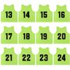 RE-HUO Set of 12 Numbered (13-24) Soccer Vests/Sport Pinnies/Training Bibs with Free Carry Bag(Neon green13-24,L) view 1