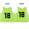 RE-HUO Set of 12 Numbered (13-24) Soccer Vests/Sport Pinnies/Training Bibs with Free Carry Bag(Neon green13-24,L) view 2