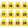 RE-HUO Set of 12 Numbered (13-24) Soccer Vests/Sport Pinnies/Training Bibs with Free Carry Bag(Yellow13-24,L) view 1