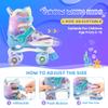 NEMONE Mermaid 4 Size Adjustable Light up Roller Skates for Girls, Blue Purple Skates for Toddlers, Beginner Kids Roller Skates Indoor Outdoor (Blue S) view 2