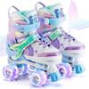 NEMONE Mermaid 4 Size Adjustable Light up Roller Skates for Girls, Blue Purple Skates for Toddlers, Beginner Kids Roller Skates Indoor Outdoor (Blue L) view 1