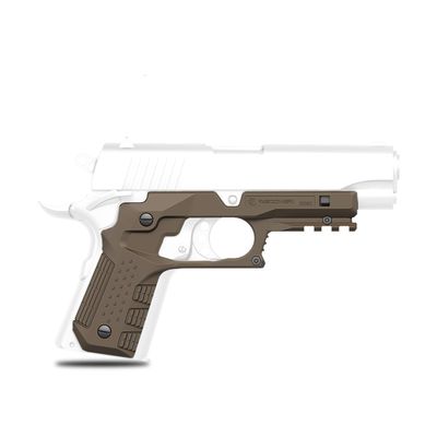 Recover Tactical CC3C Compact 1911 Grip and Rail System for The Compact Officer's Size 1911, No Modifications Required, Installs in Under 3 Minutes (Tan)