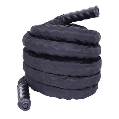 Battle Rope Hua 9m 12m Battle Rope Fitness Throwing Rope, Diameter 38mm 50mm, Comprehensive Physical Strength Training Exercise Rope, with Fixed Anchor Kit, Black (Size : 50mmx12m)