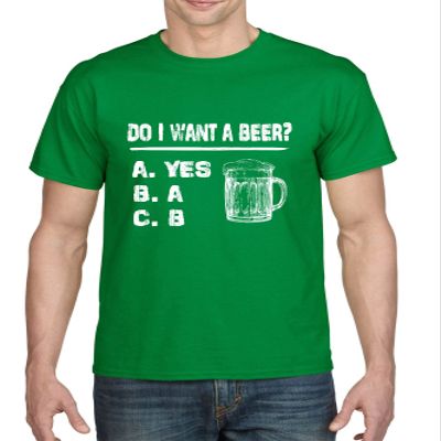 ALLNTRENDS Do I Want A Beer Tshirt Funny St Patricks Day Shirt Humor Men's T Shirt (S, Irish Green)