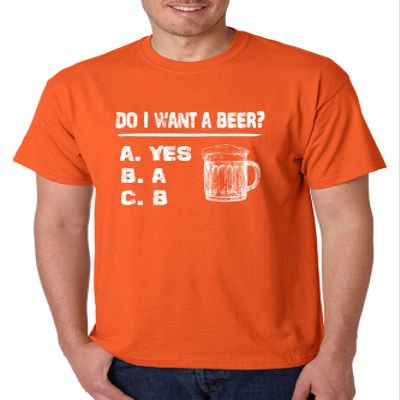 ALLNTRENDS Do I Want A Beer Tshirt Funny St Patricks Day Shirt Humor Men's T Shirt (L, Orange)