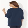 Catherines Women's Plus Size Suprema Studio Double-Ring Tee - 6X, Navy view 2