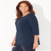 Catherines Women's Plus Size Suprema Studio Double-Ring Tee - 6X, Navy view 3