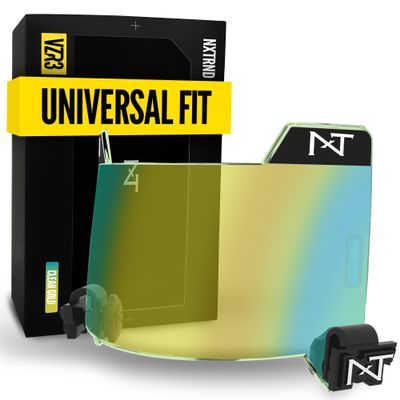 Nxtrnd VZR3 Football Visor, Curved Lens Technology, Fits Adult & Youth Football Helmets (Clear Gold)