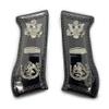 Custom Jericho 941 FS/Magnum Baby Eagle Black Nickel Metal Jericho 9mm Grips view 1